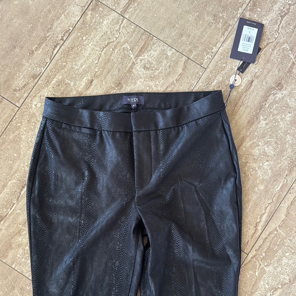 NYDJ Black Faux Leather Pants